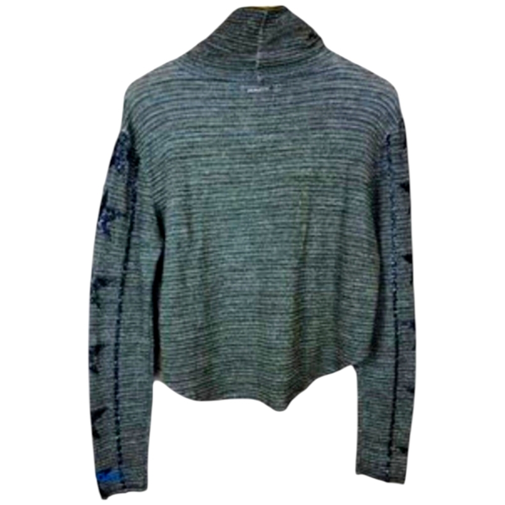 John John Striped Mock Neck Sequin Star Sleeve Sweater - Picture 7 of 8